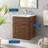 Render 18" Wall-Mount Bathroom Vanity in Walnut White