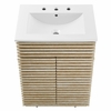 Render 24" Faux Travertine Bathroom Vanity With Sink in White