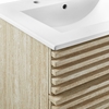 Render 24" Faux Travertine Bathroom Vanity With Sink in White