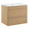 Render 24" Wall-Mount Bathroom Vanity in Walnut White