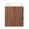 Render 24" Wall-Mount Bathroom Vanity in Walnut White