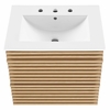 Render 24" Wall-Mount Bathroom Vanity in Walnut White