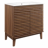 Render 30" Bathroom Vanity Cabinet in Walnut White