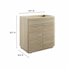 Render 30" Faux Travertine Bathroom Vanity Cabinet (Sink Not Included) in Travertine