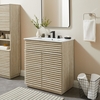 Render 30" Faux Travertine Bathroom Vanity Cabinet (Sink Not Included) in Travertine