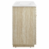 Render 36" Faux Travertine Bathroom Vanity With Sink in White