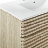 Render 36" Faux Travertine Bathroom Vanity With Sink in White