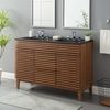 Render 48" Double Sink Bathroom Vanity in Walnut Black