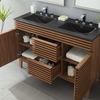 Render 48" Double Sink Bathroom Vanity in Walnut Black