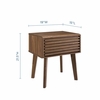 Render End Table Nightstand in Walnut
