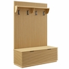 Render Fluted 3-in-1 Hall Tree With Storage Bench and Coat Rack