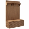 Render Fluted 3-in-1 Hall Tree With Storage Bench and Coat Rack