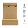 Render Fluted 3-in-1 Hall Tree With Storage Bench and Coat Rack