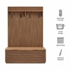 Render Fluted 3-in-1 Hall Tree With Storage Bench and Coat Rack