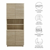 Render Tall Faux Travertine Linen Storage Cabinet in Travertine
