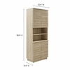 Render Tall Faux Travertine Linen Storage Cabinet in Travertine