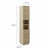 Render Tall Narrow Faux Travertine Linen Storage Cabinet in Travertine
