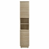 Render Tall Narrow Faux Travertine Linen Storage Cabinet in Travertine