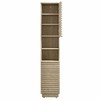 Render Tall Narrow Faux Travertine Linen Storage Cabinet in Travertine
