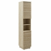 Render Tall Narrow Faux Travertine Linen Storage Cabinet in Travertine