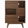 Render Three-Tier Display Storage Cabinet Stand in Walnut