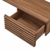 Render Wall Mount Corner Office Desk in Walnut