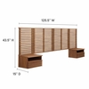 Render Wall Mount King Headboard and Modern Nightstands in Walnut