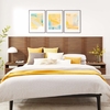 Render Wall Mount Queen Headboard and Modern Nightstands in Walnut