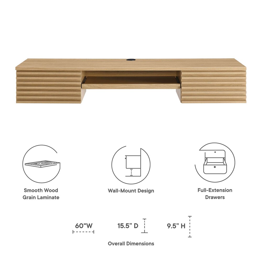 Desk For Rendering Render Wall Mount Wood Office Desk - Modern In Designs