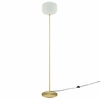 Reprise Glass Sphere Glass and Metal Floor Lamp in White Satin Brass