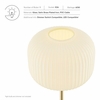 Reprise Glass Sphere Glass and Metal Floor Lamp in White Satin Brass