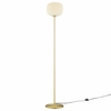 Reprise Glass Sphere Glass and Metal Floor Lamp in White Satin Brass