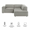 Restore 3-Piece Performance Fabric Upholstered Modular L-Shaped Sectional Sofa
