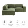 Restore 3-Piece Performance Fabric Upholstered Modular L-Shaped Sectional Sofa