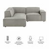 Restore 3-Piece Performance Fabric Upholstered Modular L-Shaped Sectional Sofa