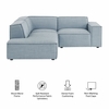 Restore 3-Piece Performance Fabric Upholstered Modular L-Shaped Sectional Sofa