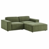 Restore 3-Piece Performance Fabric Upholstered Modular Loveseat with Ottoman