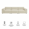 Restore 3-Piece Performance Fabric Upholstered Modular Sofa Set