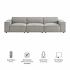 Restore 3-Piece Performance Fabric Upholstered Modular Sofa Set