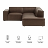Restore 3-Piece Vegan Leather Modular L-Shaped Sectional Sofa