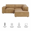 Restore 3-Piece Vegan Leather Modular L-Shaped Sectional Sofa