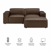 Restore 3-Piece Vegan Leather Modular Loveseat with Ottoman