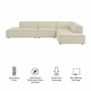 Restore 4-Piece Performance Fabric Upholstered Modular L-Shaped Armless Sectional Sofa