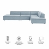 Restore 4-Piece Performance Fabric Upholstered Modular L-Shaped Armless Sectional Sofa