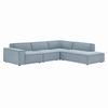 Restore 4-Piece Performance Fabric Upholstered Modular L-Shaped Sofa