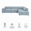 Restore 4-Piece Performance Fabric Upholstered Modular L-Shaped Sofa