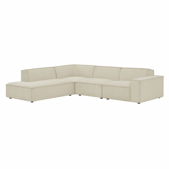 Restore 4-Piece Performance Fabric Upholstered Modular L-Shaped Sofa