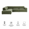 Restore 4-Piece Performance Fabric Upholstered Modular L-Shaped Sofa
