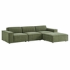 Restore 4-Piece Performance Fabric Upholstered Modular Sofa Set with Ottoman