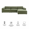 Restore 4-Piece Performance Fabric Upholstered Modular Sofa Set with Ottoman